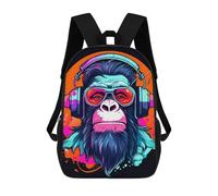sinyumoney Sac À Dos Imprimé En 3D Pour Enfants Chill Monkey -17 Sac D'école Léger Et Tendance Pour Les Voyages Et Les Études 17inch