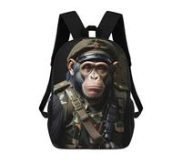 sinyumoney Sac À Dos Imprimé En 3D Pour Enfants Chimpanzee Soldier Sac À Dos Scolaire Pour Garçons Et Filles, Sac D'école Primaire, Sac À Livres Pour Adolescents 17inch