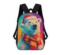 sinyumoney Sac À Dos Imprimé En 3D Pour Enfants Christmas Polar Bear Art Print, Sac À Dos Tendance Pour L'école, Les Voyages Et Les Loisirs 17inch, Grand Sac À Dos De Jour Pour Garçons Et Filles