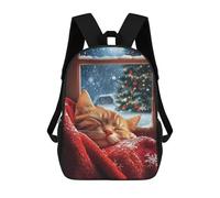 sinyumoney Sac À Dos Imprimé En 3D Pour Enfants Christmas Winter Cat Sac D'école Léger Et Tendance Pour Les Voyages Et Les Études 17inch