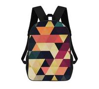 sinyumoney Sac À Dos Imprimé En 3D Pour Enfants Colored Triangles 03 Sac À Dos Scolaire Grande Capacité Pour Les Voyages, Idéal Pour Les Garçons Du Primaire Et Du Collège 17inch
