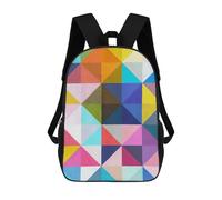sinyumoney Sac À Dos Imprimé En 3D Pour Enfants Colored Triangles D Sac À Dos Scolaire Grande Capacité Pour Les Voyages, Idéal Pour Les Garçons Du Primaire Et Du Collège 17inch
