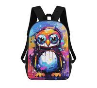 sinyumoney Sac À Dos Imprimé En 3D Pour Enfants Colorful Abstract Owl Art Print, Sac À Dos Tendance Pour L'école, Les Voyages Et Les Loisirs 17inch, Grand Sac À Dos De Jour Pour Garçons Et Filles