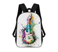 sinyumoney Sac À Dos Imprimé En 3D Pour Enfants Colorful Electric Guitar Art Print Sac D'école Léger Et Tendance Pour Les Voyages Et Les Études 17inch