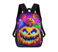 sinyumoney Sac À Dos Imprimé En 3D Pour Enfants Colorful Halloween Pumpkins Sac D'école Léger Et Tendance Pour Les Voyages Et Les Études 17inch