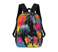 sinyumoney Sac À Dos Imprimé En 3D Pour Enfants Colorful Horse Art Print, Sac À Dos Tendance Pour L'école, Les Voyages Et Les Loisirs 17inch, Grand Sac À Dos De Jour Pour Garçons Et Filles