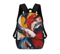 sinyumoney Sac À Dos Imprimé En 3D Pour Enfants Colorful Koi Fish Painting-3, Sac À Dos Tendance Pour L'école, Les Voyages Et Les Loisirs 17inch, Grand Sac À Dos De Jour Pour Garçons Et Filles