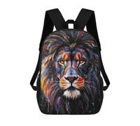 sinyumoney Sac À Dos Imprimé En 3D Pour Enfants Colorful Lion Portrait Sac D'école Léger Et Tendance Pour Les Voyages Et Les Études 17inch