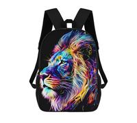 sinyumoney Sac À Dos Imprimé En 3D Pour Enfants Colorful Lion Sac À Dos Scolaire Grande Capacité Pour Les Voyages, Idéal Pour Les Garçons Du Primaire Et Du Collège 17inch