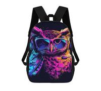 sinyumoney Sac À Dos Imprimé En 3D Pour Enfants Colorful Neon Owl Art Print, Sac À Dos Tendance Pour L'école, Les Voyages Et Les Loisirs 17inch, Grand Sac À Dos De Jour Pour Garçons Et Filles