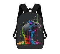 sinyumoney Sac À Dos Imprimé En 3D Pour Enfants Colorful Paint Dripping Rat Art, Sac À Dos Tendance Pour L'école, Les Voyages Et Les Loisirs 17inch, Grand Sac À Dos De Jour Pour Garçons Et Filles
