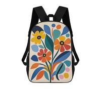 sinyumoney Sac À Dos Imprimé En 3D Pour Enfants Colorful Retro Flowers, Sac À Dos Tendance Pour L'école, Les Voyages Et Les Loisirs 17inch, Grand Sac À Dos De Jour Pour Garçons Et Filles