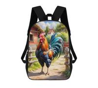 sinyumoney Sac À Dos Imprimé En 3D Pour Enfants Colorful Rooster Farm Scene-1, Sac À Dos Tendance Pour L'école, Les Voyages Et Les Loisirs 17inch, Grand Sac À Dos De Jour Pour Garçons Et Filles