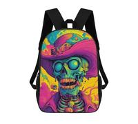 sinyumoney Sac À Dos Imprimé En 3D Pour Enfants Colorful Skull Artwork, Sac À Dos Tendance Pour L'école, Les Voyages Et Les Loisirs 17inch, Grand Sac À Dos De Jour Pour Garçons Et Filles