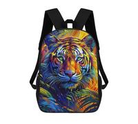 sinyumoney Sac À Dos Imprimé En 3D Pour Enfants Colorful Tiger Portrait in Jungle, Sac À Dos Tendance Pour L'école, Les Voyages Et Les Loisirs 17inch, Grand Sac À Dos De Jour Pour Garçons Et Filles
