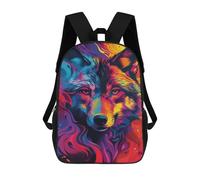 sinyumoney Sac À Dos Imprimé En 3D Pour Enfants Colorful Wolf Art Print-2, Sac À Dos Tendance Pour L'école, Les Voyages Et Les Loisirs 17inch, Grand Sac À Dos De Jour Pour Garçons Et Filles