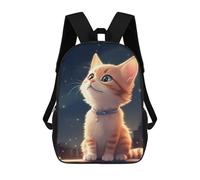 sinyumoney Sac À Dos Imprimé En 3D Pour Enfants Comic Cat At Night Sac À Dos Scolaire Pour Garçons Et Filles, Sac D'école Primaire, Sac À Livres Pour Adolescents 17inch