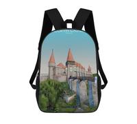 sinyumoney Sac À Dos Imprimé En 3D Pour Enfants Corvin Castle in Romania Sac À Dos Scolaire Pour Garçons Et Filles, Sac D'école Primaire, Sac À Livres Pour Adolescents 17inch