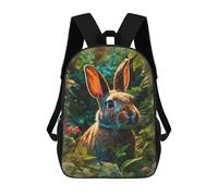 sinyumoney Sac À Dos Imprimé En 3D Pour Enfants Curious Rabbit in The Garden Sac À Dos Scolaire Grande Capacité Pour Les Voyages, Idéal Pour Les Garçons Du Primaire Et Du Collège 17inch