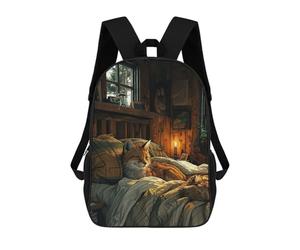 sinyumoney Sac À Dos Imprimé En 3D Pour Enfants Cute Fox Sleeping on Bed Sacs À Dos De Jour, Cartable, Sac À Dos Tendance, Sacs À Dos Décontractés Pour Écoliers Et Écolières 17inch