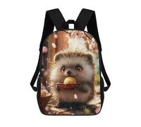 sinyumoney Sac À Dos Imprimé En 3D Pour Enfants Cute Hedgehog with Golden Treat Sac D'école Léger Et Tendance Pour Les Voyages Et Les Études 17inch