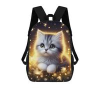 sinyumoney Sac À Dos Imprimé En 3D Pour Enfants Cute Kitten with Fireflies, Sac À Dos Tendance Pour L'école, Les Voyages Et Les Loisirs, Grand Sac À Dos Pour Garçons Et Filles 17inch
