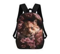 sinyumoney Sac À Dos Imprimé En 3D Pour Enfants Cute Lion Cub Sleeping Sac D'école Léger Et Tendance Pour Les Voyages Et Les Études 17inch