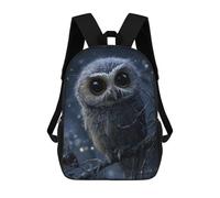 sinyumoney Sac À Dos Imprimé En 3D Pour Enfants Cute Owl Perched on Branch, Sac À Dos Tendance Pour L'école, Les Voyages Et Les Loisirs, Grand Sac À Dos Pour Garçons Et Filles 17inch