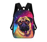 sinyumoney Sac À Dos Imprimé En 3D Pour Enfants Cute Pug Pixel Art Sac D'école Léger Et Tendance Pour Les Voyages Et Les Études 17inch