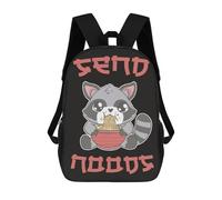 sinyumoney Sac À Dos Imprimé En 3D Pour Enfants Cute Raccoon Eating Ramen Sacs À Dos De Jour, Cartable, Sac À Dos Tendance, Sacs À Dos Décontractés Pour Écoliers Et Écolières 17inch