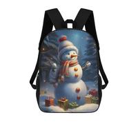 sinyumoney Sac À Dos Imprimé En 3D Pour Enfants Cute Snowman Christmas Sac D'école Léger Et Tendance Pour Les Voyages Et Les Études 17inch