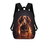 sinyumoney Sac À Dos Imprimé En 3D Pour Enfants Dachshund Fire Sac D'école Léger Et Tendance Pour Les Voyages Et Les Études 17inch