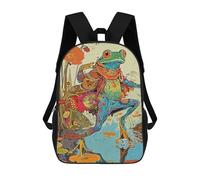 sinyumoney Sac À Dos Imprimé En 3D Pour Enfants Dancing Frogs, Sac À Dos Tendance Pour L'école, Les Voyages Et Les Loisirs, Grand Sac À Dos Pour Garçons Et Filles 17inch