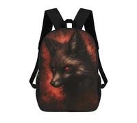 sinyumoney Sac À Dos Imprimé En 3D Pour Enfants Dark Kitsune - Mystical Fox Spirit Sac D'école Léger Et Tendance Pour Les Voyages Et Les Études 17inch