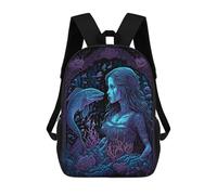 sinyumoney Sac À Dos Imprimé En 3D Pour Enfants Dark Water Mermaid Sac D'école Léger Et Tendance Pour Les Voyages Et Les Études 17inch