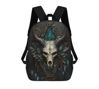 sinyumoney Sac À Dos Imprimé En 3D Pour Enfants Deer Skull with Antlers Artwork Sac À Dos Scolaire Grande Capacité Pour Les Voyages, Idéal Pour Les Garçons Du Primaire Et Du Collège 17inch