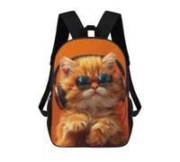 sinyumoney Sac À Dos Imprimé En 3D Pour Enfants DJ Whiskers Sac D'école Léger Et Tendance Pour Les Voyages Et Les Études 17inch