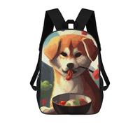 sinyumoney Sac À Dos Imprimé En 3D Pour Enfants Dog Eating Sac D'école Léger Et Tendance Pour Les Voyages Et Les Études 17inch