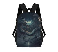 sinyumoney Sac À Dos Imprimé En 3D Pour Enfants Dragon Moonlit Night Fantasy, Sac À Dos Tendance Pour L'école, Les Voyages Et Les Loisirs 17inch, Grand Sac À Dos De Jour Pour Garçons Et Filles