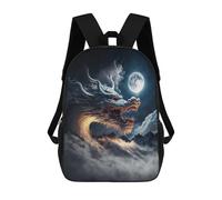 sinyumoney Sac À Dos Imprimé En 3D Pour Enfants Dragon Moonlit Sky, Sac À Dos Tendance Pour L'école, Les Voyages Et Les Loisirs 17inch, Grand Sac À Dos De Jour Pour Garçons Et Filles
