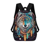 sinyumoney Sac À Dos Imprimé En 3D Pour Enfants Dreamcatcher Mandala Wolf Sacs À Dos De Jour, Cartable, Sac À Dos Tendance, Sacs À Dos Décontractés Pour Écoliers Et Écolières 17inch