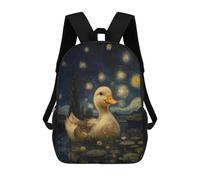 sinyumoney Sac À Dos Imprimé En 3D Pour Enfants Duck in Starry Night, Sac À Dos Tendance Pour L'école, Les Voyages Et Les Loisirs, Grand Sac À Dos Pour Garçons Et Filles 17inch