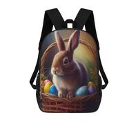 sinyumoney Sac À Dos Imprimé En 3D Pour Enfants Easter Basket with Bunny-1 Sac D'école Léger Et Tendance Pour Les Voyages Et Les Études 17inch
