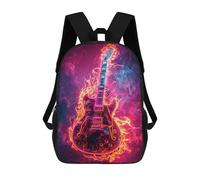sinyumoney Sac À Dos Imprimé En 3D Pour Enfants Electric Guitar Neon Art Print, Sac À Dos Tendance Pour L'école, Les Voyages Et Les Loisirs 17inch, Grand Sac À Dos De Jour Pour Garçons Et Filles