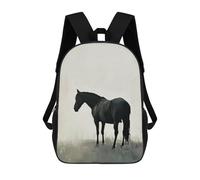 sinyumoney Sac À Dos Imprimé En 3D Pour Enfants Elegant Black Horse Sac D'école Léger Et Tendance Pour Les Voyages Et Les Études 17inch