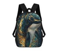 sinyumoney Sac À Dos Imprimé En 3D Pour Enfants Elegant Orca Whale with Gold Accents, Sac À Dos Tendance Pour L'école, Les Voyages Et Les Loisirs, Grand Sac À Dos Pour Garçons Et Filles 17inch