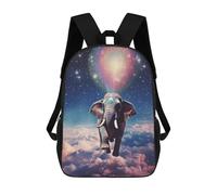 sinyumoney Sac À Dos Imprimé En 3D Pour Enfants Elephant Flying in Space, Sac À Dos Tendance Pour L'école, Les Voyages Et Les Loisirs, Grand Sac À Dos Pour Garçons Et Filles 17inch