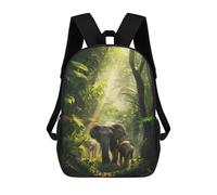 sinyumoney Sac À Dos Imprimé En 3D Pour Enfants Elephant Jungle Journey, Sac À Dos Tendance Pour L'école, Les Voyages Et Les Loisirs 17inch, Grand Sac À Dos De Jour Pour Garçons Et Filles