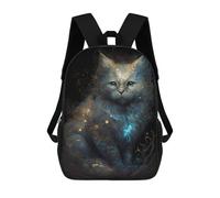 sinyumoney Sac À Dos Imprimé En 3D Pour Enfants Enchanted Celestial Feline -1 Sac D'école Léger Et Tendance Pour Les Voyages Et Les Études 17inch