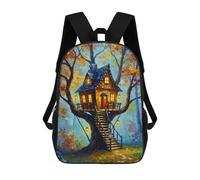 sinyumoney Sac À Dos Imprimé En 3D Pour Enfants Enchanted Treehouse Sac D'école Léger Et Tendance Pour Les Voyages Et Les Études 17inch